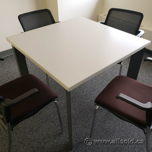Teknion Grey and White Office Work Table, 42" Allsold.ca Buy & Sell